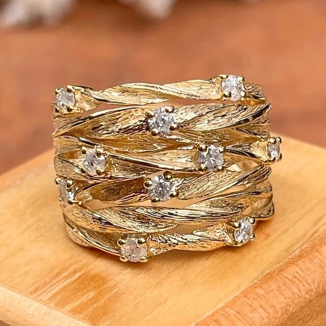 Vintage Gold & Zirconia Ring