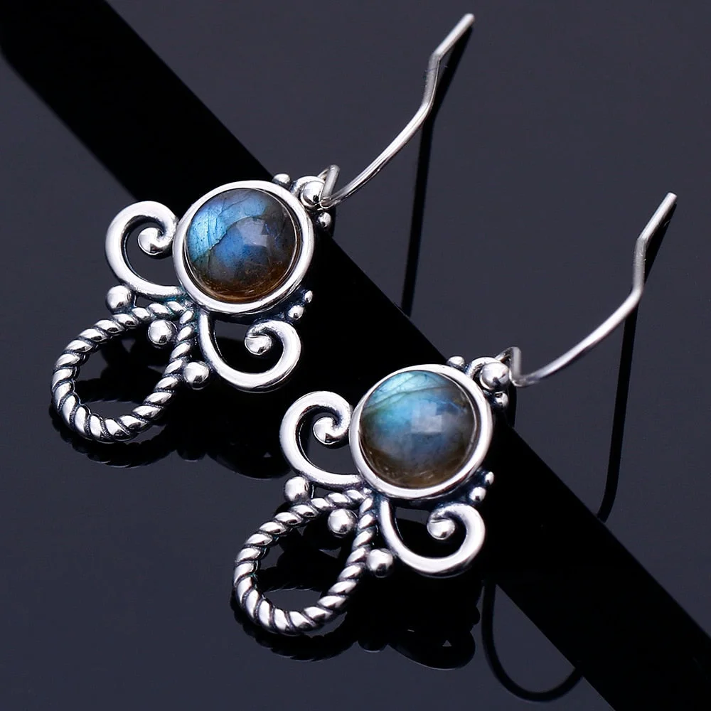 Vintage Navy Blue Stone Earrings